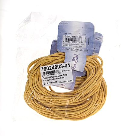 Dazzle-It Cotton Wax Cord 2mm Round  5yds