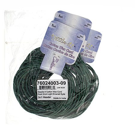 Dazzle-It Cotton Wax Cord 2mm Round  5yds