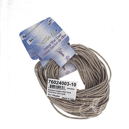 Dazzle-It Cotton Wax Cord 2mm Round  5yds