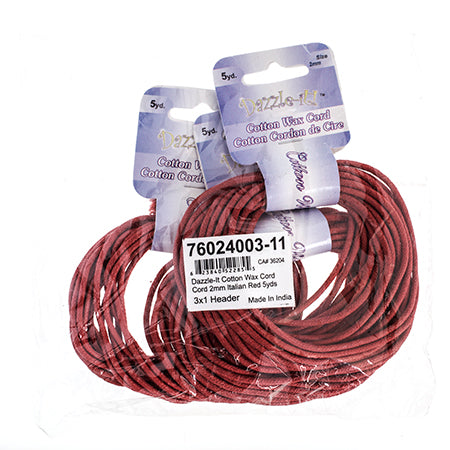 Dazzle-It Cotton Wax Cord 2mm Round  5yds