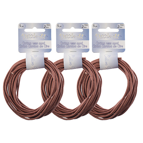 Dazzle-It Cotton Wax Cord 2mm Round  5yds