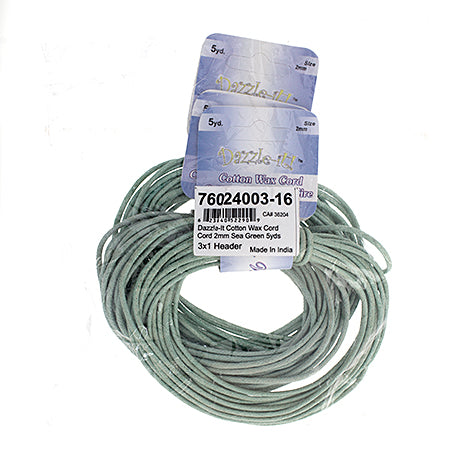Dazzle-It Cotton Wax Cord 2mm Round  5yds
