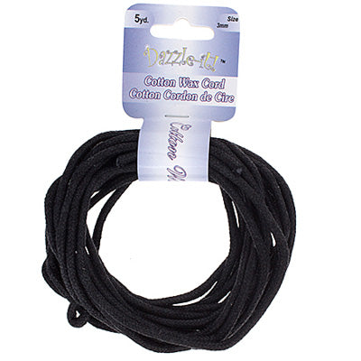 Dazzle-It Cotton Wax Cord 3mm Round  5yds
