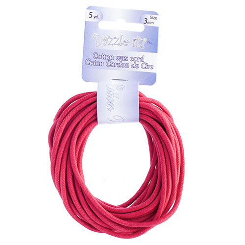 Dazzle-It Cotton Wax Cord 3mm Round  5yds