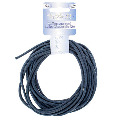 Dazzle-It Cotton Wax Cord 3mm Round  5yds