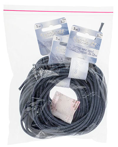 Dazzle-It Cotton Wax Cord 3mm Round  5yds