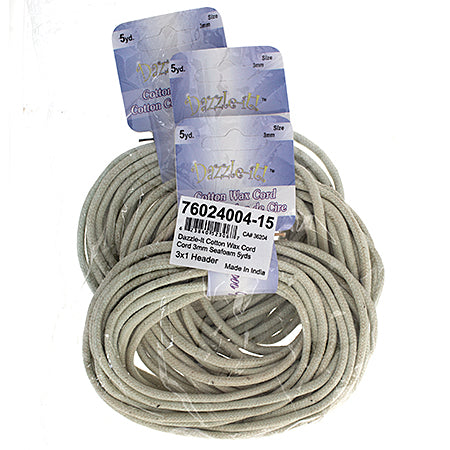 Dazzle-It Cotton Wax Cord 3mm Round  5yds