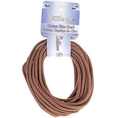 Dazzle-It Cotton Wax Cord 3mm Round  5yds