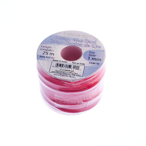 Dazzle-It Cotton Wax Cord 1mm Round  25m Spool