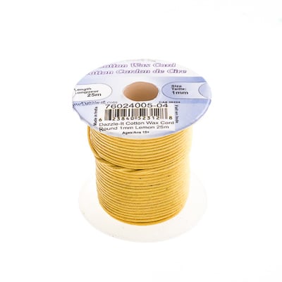 Dazzle-It Cotton Wax Cord 1mm Round  25m Spool