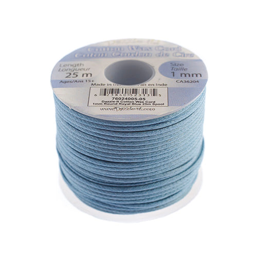 Dazzle-It Cotton Wax Cord 1mm Round  25m Spool