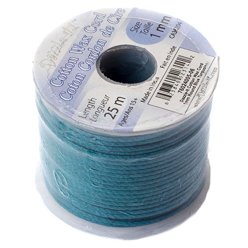 Dazzle-It Cotton Wax Cord 1mm Round  25m Spool