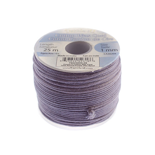 Dazzle-It Cotton Wax Cord 1mm Round  25m Spool