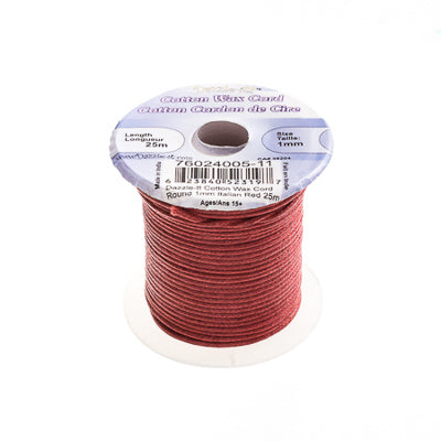Dazzle-It Cotton Wax Cord 1mm Round  25m Spool