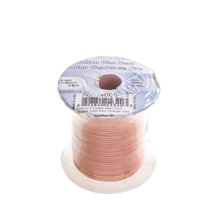 Dazzle-It Cotton Wax Cord 1mm Round  25m Spool
