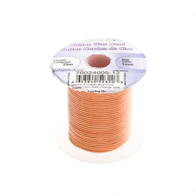 Dazzle-It Cotton Wax Cord 1mm Round  25m Spool