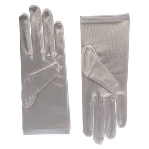 Wedding Gloves Satin Wrist Length White
