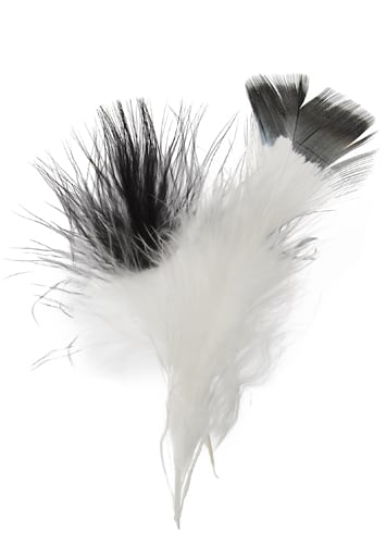 Marabou Feathers 4-6in White /Black (3 x 6g each)