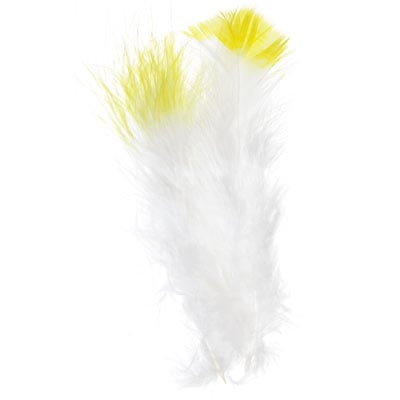 Marabou Feathers 4-6in Wht/Yellow (3Headersx6g ea)