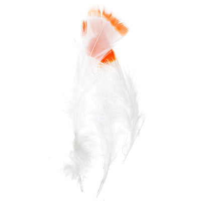 Marabou Feathers 4-6in Whte/Orange (3Headerx6g ea)