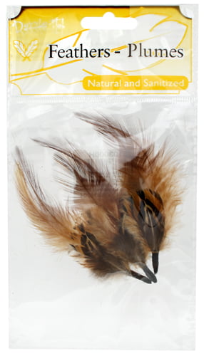 Hat Trim Feather Fan Shape 10cm Cream/Brown/Dark Brown