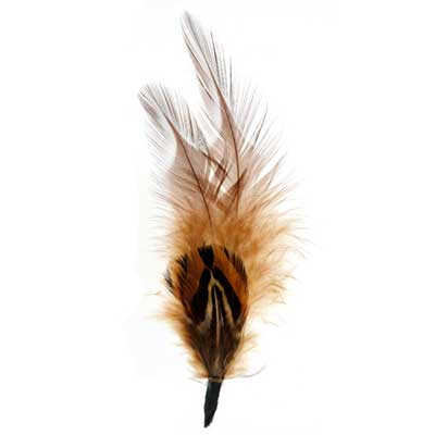 Hat Trim Feather Fan Shape 10cm Cream/Brown/Dark Brown