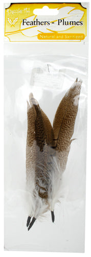 Hat Trim Ringneck Tail With Marabou 20cm Natural/White