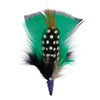 Hat Trim Turkey Plumage/Guinea Green/Black/White 7cm