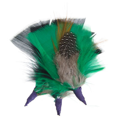 Hat Trim Turkey Plumage/Guinea Green/Black/White 7cm