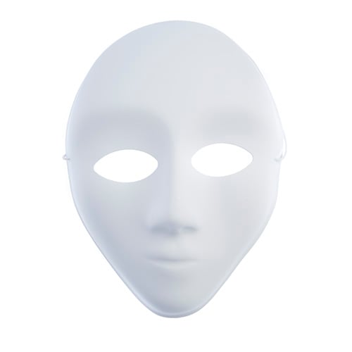Mask Siena Plastic White With Elastic 14x10cm(5.75