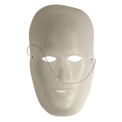 Mask Firenze Plastic White With Elast 20.5x24cm(8"X5.5").50mm