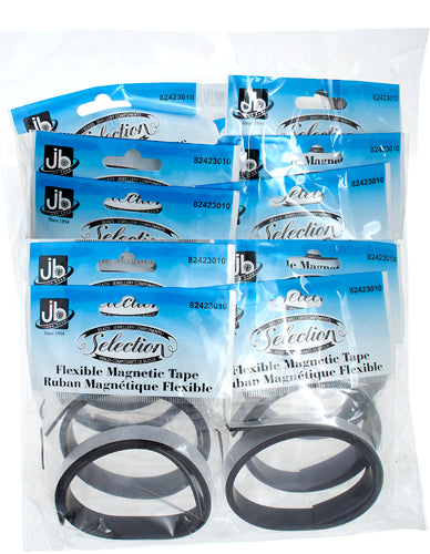 Flexible Magnetic Tape 0.5 Inches Wide Adhesive 20 Inch(L) With Headers