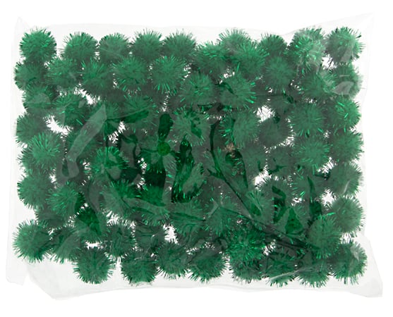 Glitter Pom Poms 1/2in 