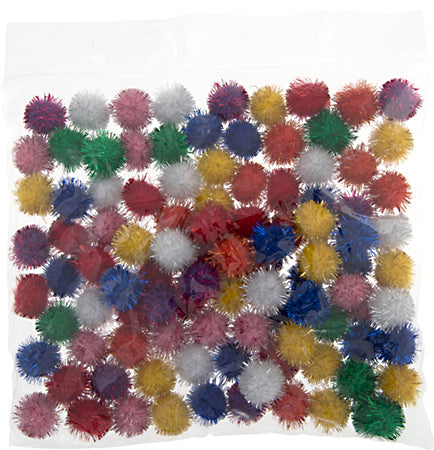 Glitter Pom Poms 1/2in 