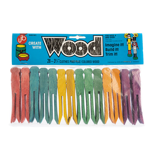 InchesClothespin Flat 3.75 Inches Multi Colour With Header