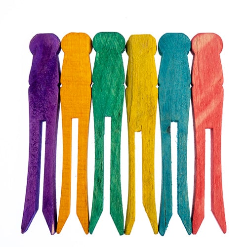 InchesClothespin Flat 3.75 Inches Multi Colour With Header - Cosplay Supplies Inc