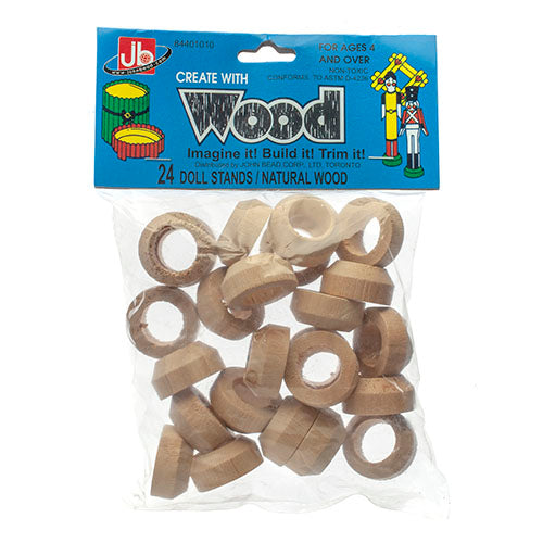 Wood Doll Stand Natural 1x0.5 Inches