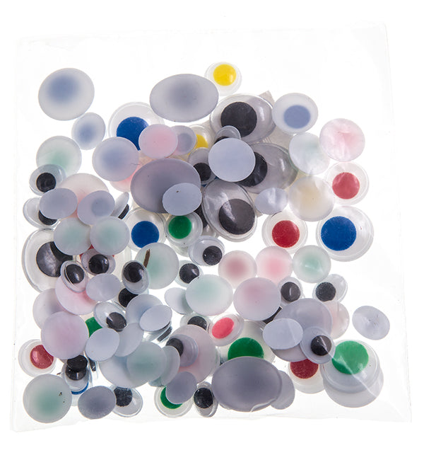 Googly Eyes Paste-On Approx. 8.58g Assorted Colors And Sizes