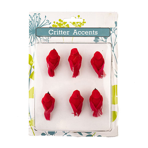 Cardinals Sitting Clip-On (6pcs) 2.5 Inches - Cosplay Supplies Inc