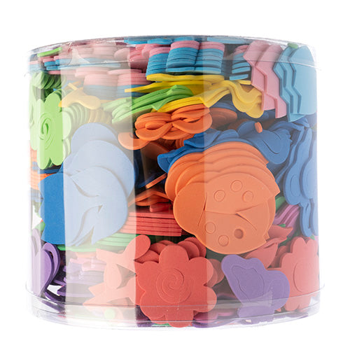 EVA Foam Bugs & Flowers 1/2lb Tub Assorted Sizes & Colors