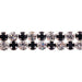 Czech Rhinestone Banding Silver 2-Row SS19 Crystal/Jet Alternating - Cosplay Supplies Inc