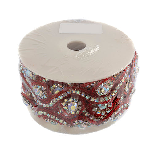 Beaded Crystal Swirl Trim 38mm By The Yard