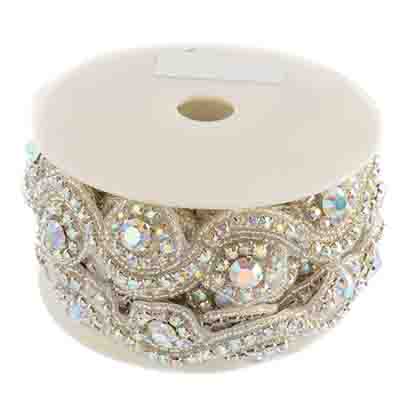 Beaded Crystal Swirl Trim 38mm By The Yard - Cosplay Supplies Inc