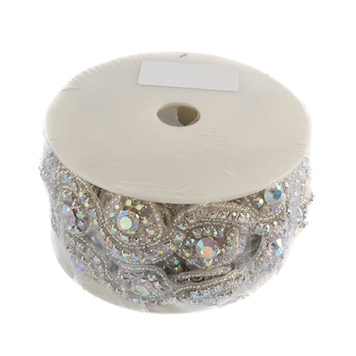 Beaded Crystal Swirl Trim 38mm By The Yard