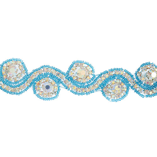 Beaded Crystal Swirl Trim 38mm By The Yard