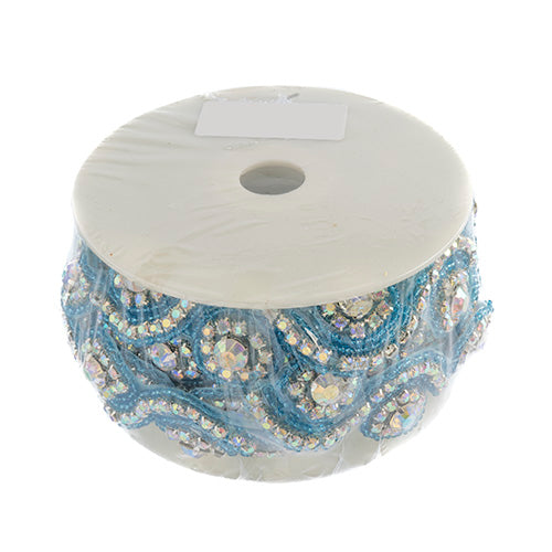 Beaded Crystal Swirl Trim 38mm By The Yard