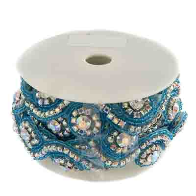 Beaded Crystal Swirl Trim 38mm By The Yard - Cosplay Supplies Inc