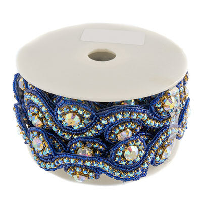 Beaded Crystal Swirl Trim 38mm By The Yard - Cosplay Supplies Inc