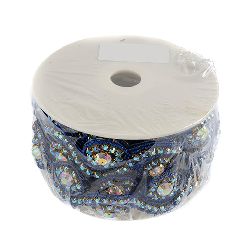 Beaded Crystal Swirl Trim 38mm By The Yard