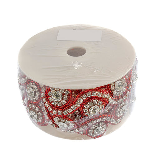Beaded Crystal Swirl Trim 38mm By The Yard